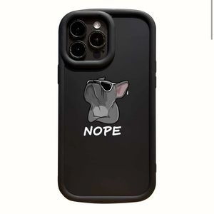 NWT iPhone 13ProMax Snarky Humor Dog Head Black Rubber Case w/White Writing